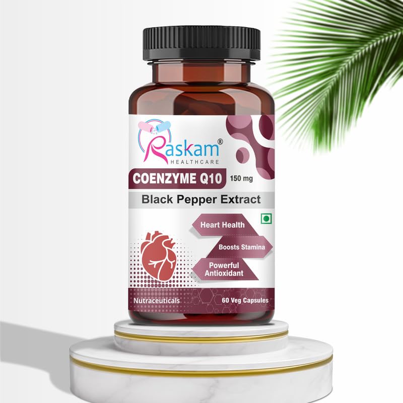 Coenzyme Q10 (CoQ10) 150 mg Veg Capsules With Black Pepper Extract | Energy & Heart Health Support | 60 Veg Capsules