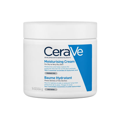 CeraVe Moisturizing Cream For Dry To Very Dry Skin (454g) - Formulated with 3 Essential Ceramides And Hyaluronic Acid | Non-Comedogenic Moisturizer For Face and Body