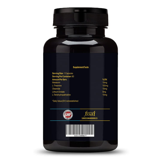 Vokin Biotech Insomnix 60 Capsules with Melatonin 10mg & L-Theanine 100mg Healthy Sleep Cycle | Helps Stress & Anxiety Relief | Improve Concentration