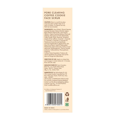 mCaffeine Pore Clearing Coffee & Cookie Face Scrub | Remove Blackheads, Detan & Exfoliate Dead Skin | 4.5% Exfoliants - Walnuts, Coffee, Charcoal, Clay | Glowing Skin Face Scrub for Women & Men - 100g
