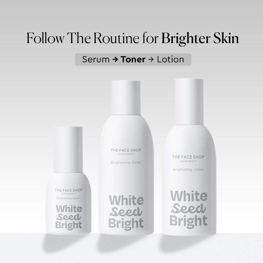The Face Shop White Seed Brightening Face Toner with Niacinamide & Vitamin B | For Dark Spots, Dullness & Acne Scars | Suitable for Normal, Oily, Dry, Combination Skin | Sulphate & Paraben Free, 250ml