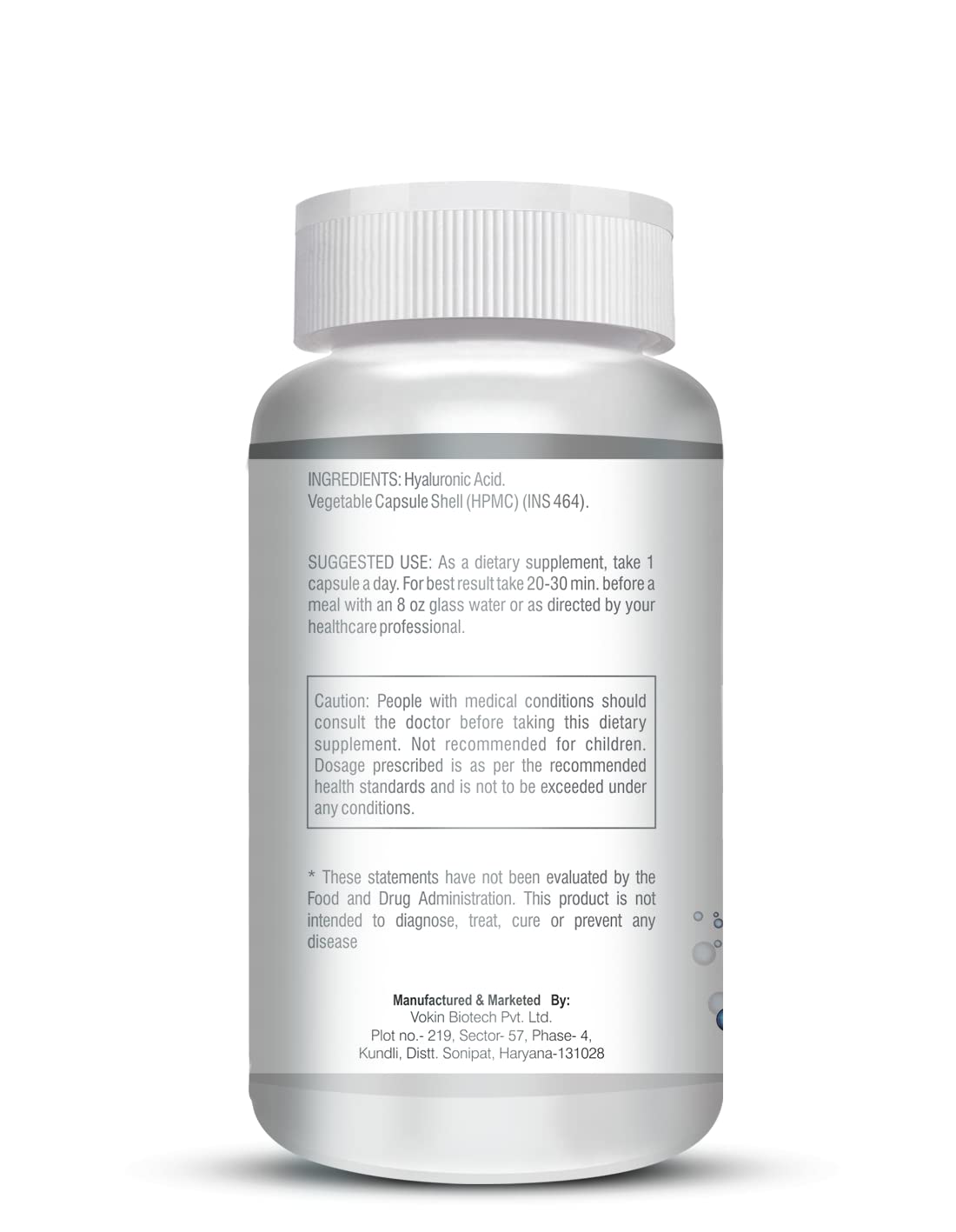 Vokin Biotech Hyaluronic Acid - Support Joint & Connective Tissues â€“ 100mg (90 Capsules)