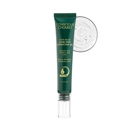 Conscious ChemistÂ® Rapid Relief Acne Spot Corrector Gel | 15g | Triple-Action Treatment with 2% Salicylic Acid & Azelaic Acid | Clears Pimples, Reduces Redness & Fades Dark Spots | For Men & Women
