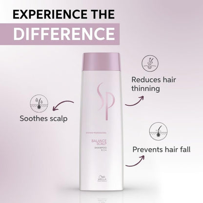 Wella Professionals SP Balance Scalp Shampoo for Sensitive & Delicate Scalp | Gentle & Soothing Shampoo for Scalp Care Reduces Hairfall