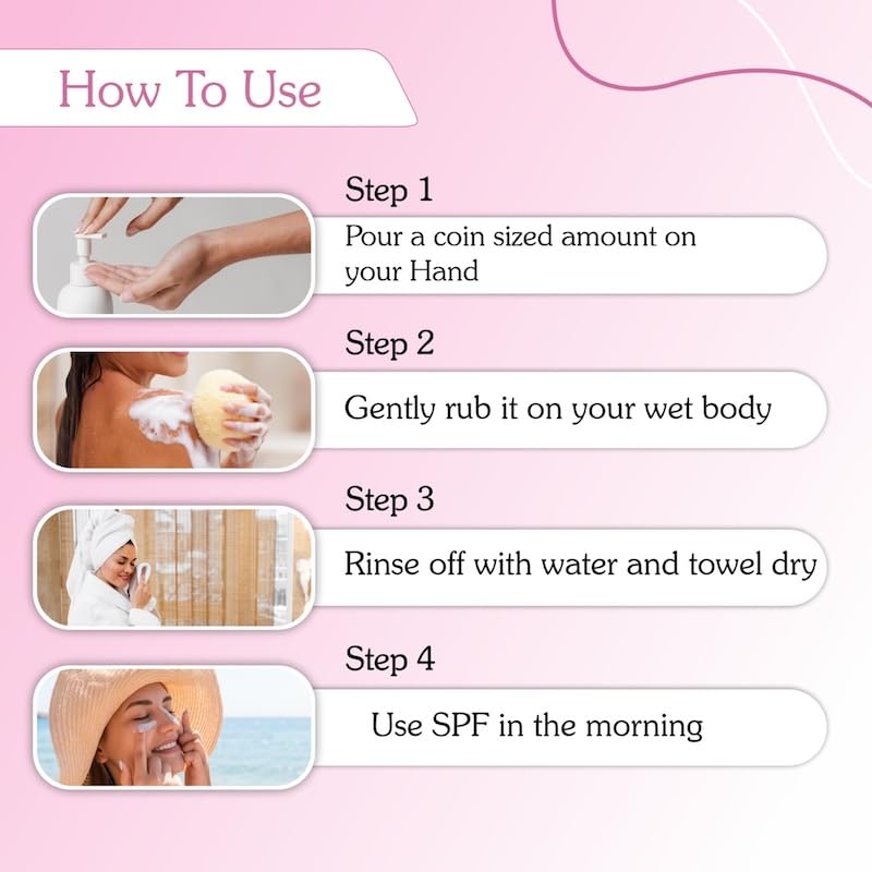 BAKE Alpha Arbutin Body Wash for Dark Spots & Uneven Skin Tone With Rice Water | Brightens Skin & Reduces Pigmentation | For Women & Men | 250ml