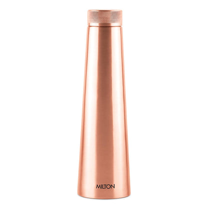 MILTON Copper Delight 1000 Bottle, Lacquer Coating, Curved bottle,100% Pure Copper, BPA Free, Leak Proof, Office Bottle, Boosts Immunity, Supports Digestive & Liver Health, Ayurveda Inspired