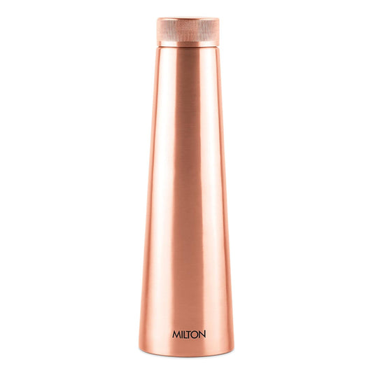 MILTON Copper Delight 1000 Bottle, Lacquer Coating, Curved bottle,100% Pure Copper, BPA Free, Leak Proof, Office Bottle, Boosts Immunity, Supports Digestive & Liver Health, Ayurveda Inspired