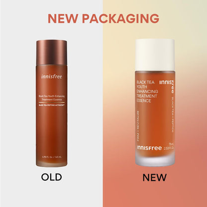 Innisfree Black Tea Treatment Essence - 75ml for Anti-Wrinkle Effect - Evens Out Skin Tone, Korean Skincare