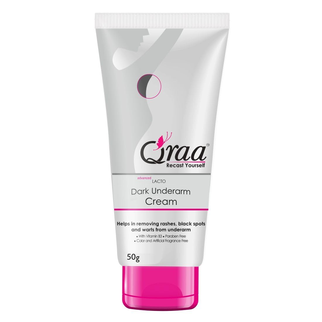 Qraa Advanced Lacto Dark Underarm Cream,For Even Toned Underarms | Paraben Free | For Dark Body Parts| Pack of 1 (50gm)