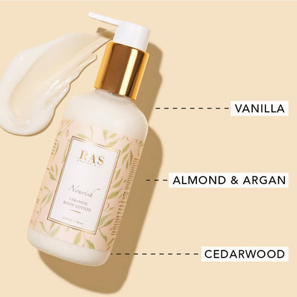 RAS Luxury Oils Nourish Coco and Vanilla Body Lotion, Moroccan Argan Oil & Vanilla; Smoothens & Softens; For Men & Women; Ceramide & Vitamin E Body Lotion; 200ml