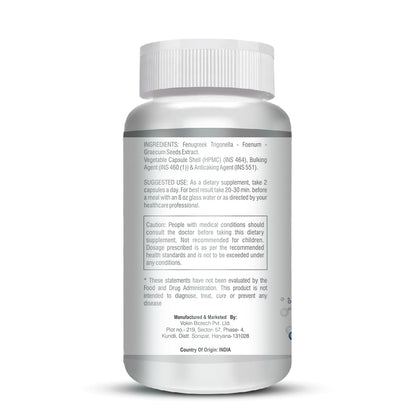 Vokin Biotech Fenugreek Seed Extract Supplement 500mg, Silymarin Extract 300mg Support Healthy Glucose Levels,90 capsules (Pack of 1)