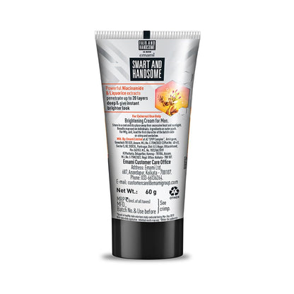 Fair and Handsome Smart And Handsome Long Lasting Radiance Cream | 2X Spot Reduction | 7 Hrs Brighter Look | Pro-Peptide | Face Cream for Men | 60g