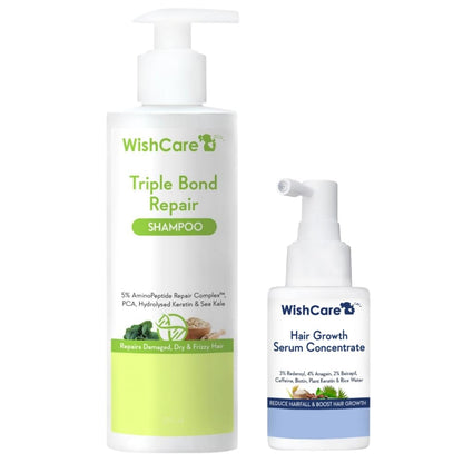 WishCare Triple Bond Shampoo & Hair Growth Serum Combo (250ml+30ml)