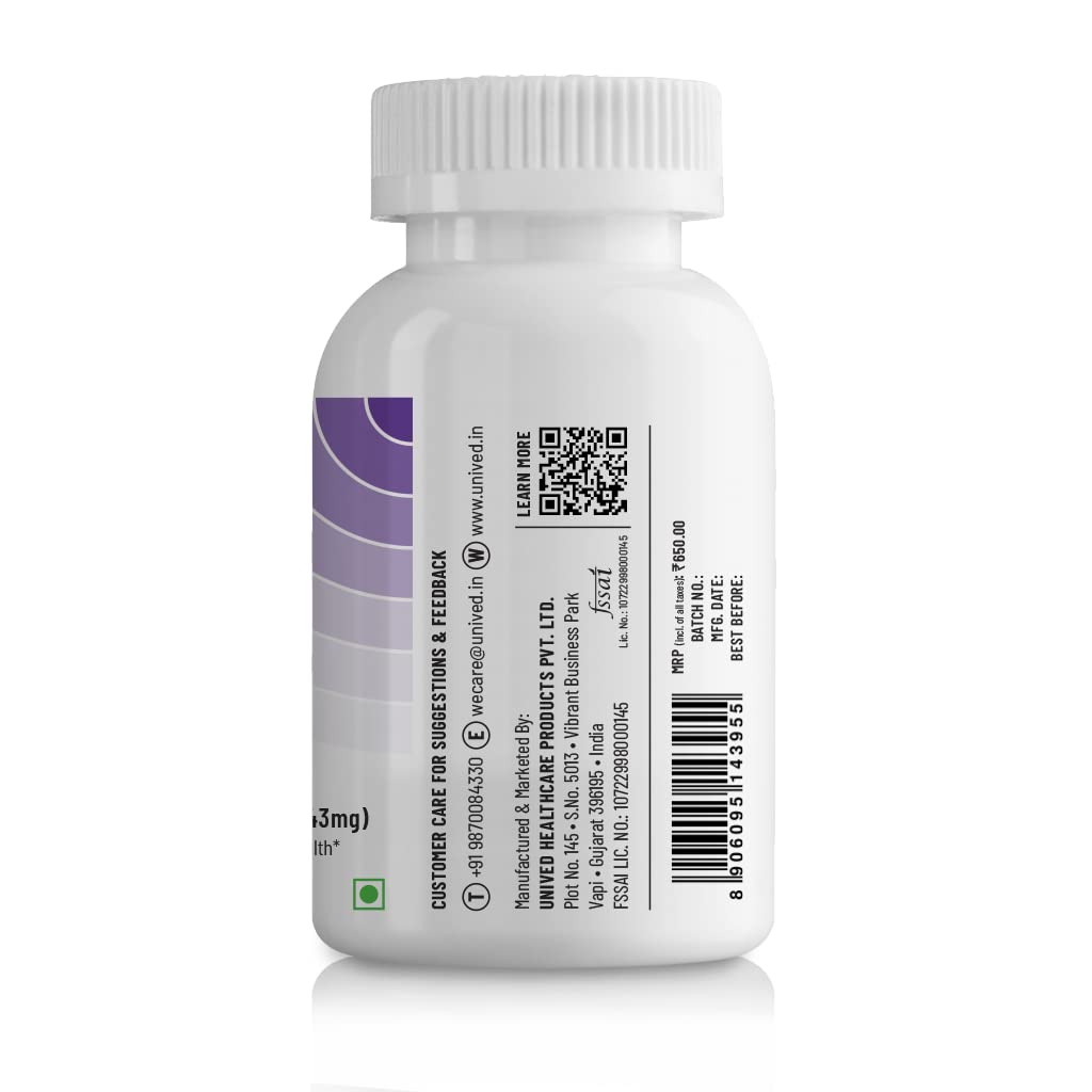 Unived High Absorption Magnesium Glycinate - 650mg - 22% Elemental Magnesium - 90 Vegan Capsules