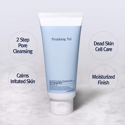 [PKY] Pyunkang Yul Low pH Pore Deep Cleansing Foam â€“ Korean Face Cleanser with Diatomite, Tea Tree & Centella, Soothes & Deeply Cleanses, Gentle Makeup Remover (100ml)
