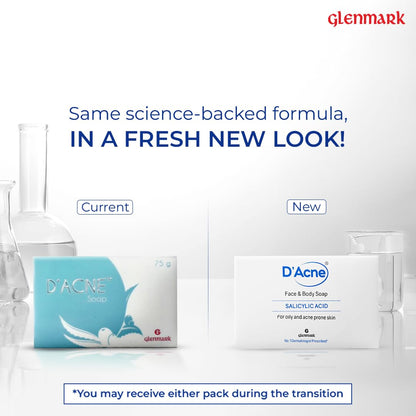 D'Acne Soap | Controls Excess Sebum | Body & Face Soap For Acne-Prone And Oily Skin | Reduces Inflammation And Painful Red Bumps | Skin Feels Soft & Supple | 75 Gm