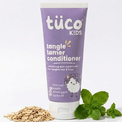 TucoÂ® Kids Tangle Tamer Hair Conditioner | Jojoba Oil & Keratin | pH Balanced, Frizz Free, Hypoallergenic | Ages 2-5, 4-10, 10-15, 5-10 Years | Paraben & Sulphate Free | 50ml (Pack Of 1)