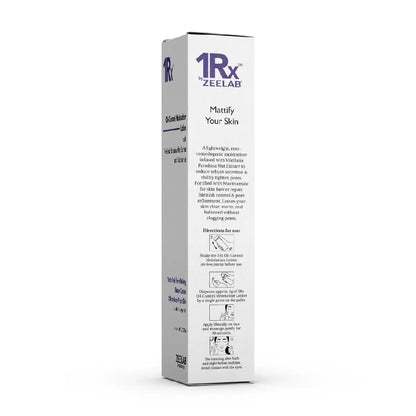 Zeelab 1RX Oil Control Moisturizer Lotion | Oil-Free Matte Finish Face Moisturiser for Oily & Acne-Prone Skin | With Niacinamide, Zinc, Hyaluronic Acid & Shea Butter | Lightweight Daily Hydration