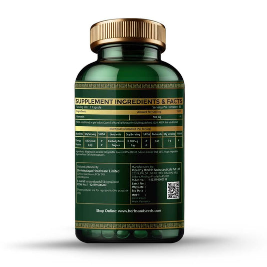 HERBS & SEEDS Quercetin Complex 500mg Supplement â€“ Vegan with Bioflavonoids for Immune, Respiratory & Heart Support â€“ Gluten, Dairy, Soy Free â€“ 60 Capsules