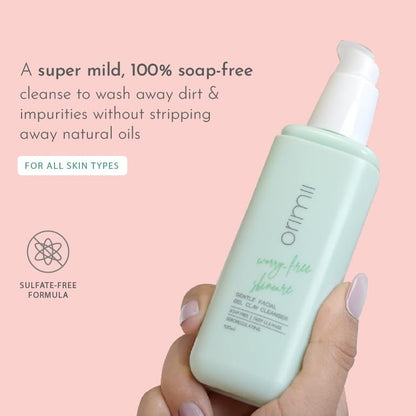 Orimii Gentle Facial Cleanser For Oily Skin | Deep Cleansing Face Wash With Pink Kaolin Clay that Controls Sweat & Acne| Soap Free, Non Comedogenic & Sulphate Free 100ml