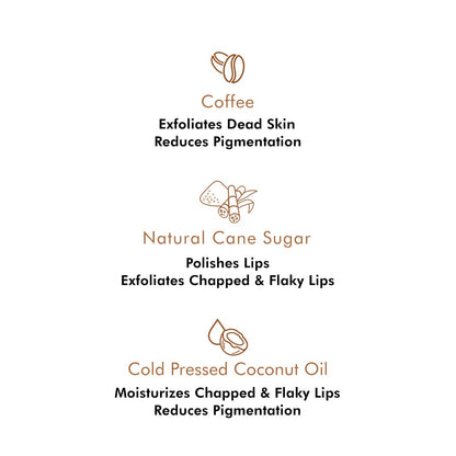 mCaffeine Coffee Lip Scrub Balm - 85% Reduction in Dark Lips & Pigmentation | Heals Dry & Chapped Lips | With Natural Sugar, Cold Pressed Coconut Oil & Coffee Scrub | 100% Vegan (12gm)