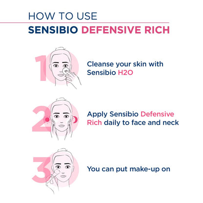 Bioderma Sensibio Defensive Rich Active Anti-Pollution Cream - Hydration/Moisturisation 12h Nutrition, 40ml