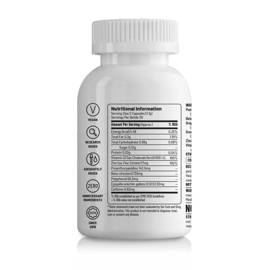 Unived DHT Blocker With Beta-sitosterol, Pumpkin Seed Extract, Grape Seed Extract & Zinc | Helps reduce hair fall | Promotes existing hair growth | 60 Vegan Capsules