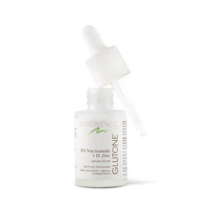 Glutone 10% Niacinamide serum with 1% Zinc PCA for clear, blemish-free Even Skin Tone | Controls excess sebum & breakouts |Tightens enlarged pores |30ml