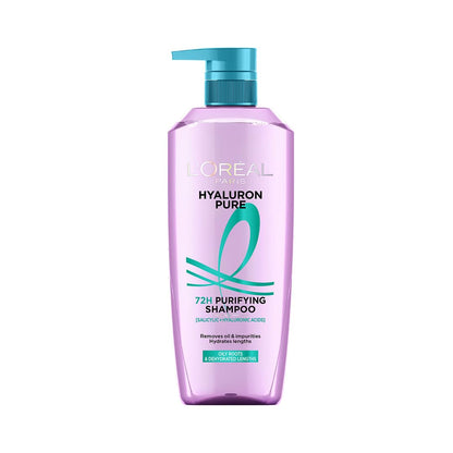 Lâ€™OrÃ©al Paris Hyaluron Pure 72H Purifying Shampoo, For oily scalp & dry hair with salicylic and hyaluronic acid, 800 ml