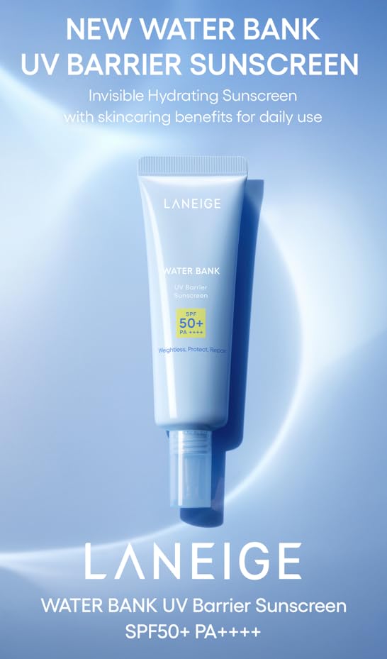 LANEIGE UV Barrier Sunscreen SPF 50+ | Moisture Based Barrier Strengthening | Light & Non-Greasy | No White Cast | Soothing Hydration | Suitable for All Skin | For Men & Women
