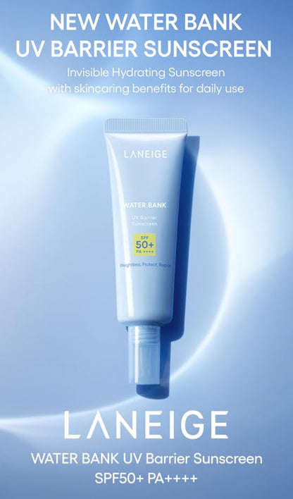 LANEIGE UV Barrier Sunscreen SPF 50+ | Moisture Based Barrier Strengthening | Light & Non-Greasy | No White Cast | Soothing Hydration | Suitable for All Skin | For Men & Women