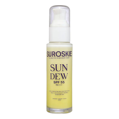 Suroskie Sun Dew Spf 55 Pa++++ (50Gm) | For Uva/B Protection | Sweat & Water Resistant | No White Cast | Infused With Ceramides | Repair Skin Barrier | All Skin Types | Sunscreen For Men & Women