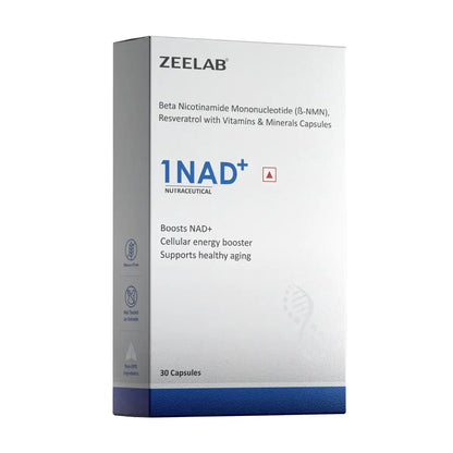 Zeelab 1 NAD+ Capsule with NMN & Resveratrol | Supports Energy, Metabolism & Healthy Ageing | With Vitamin B2, B5 & Zinc | Daily Wellness Supplement for Adults