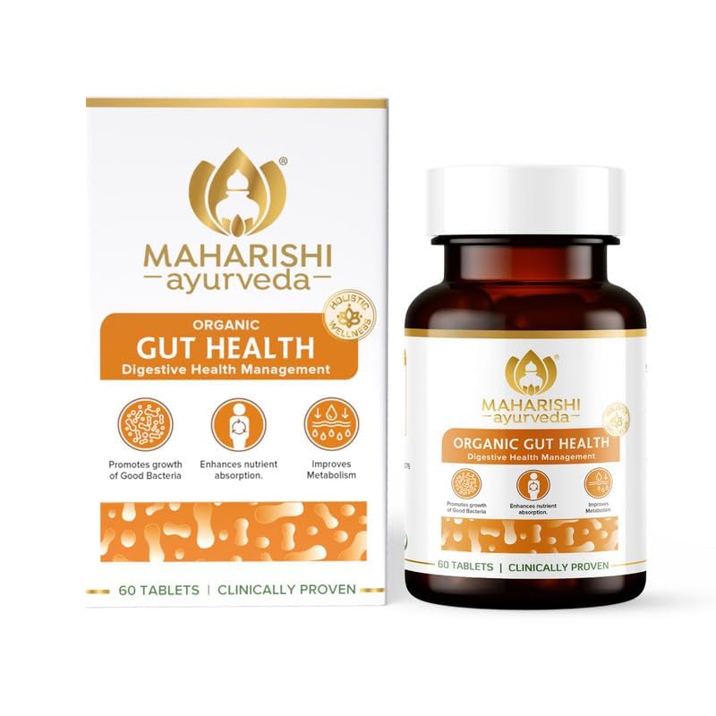 Maharishi Ayurveda Gut Health Tablets - 100% Ayurvedic & Natural | Enhance Nutrient Absorption & Digestion | For Overall Gut Health | 60 Tablets