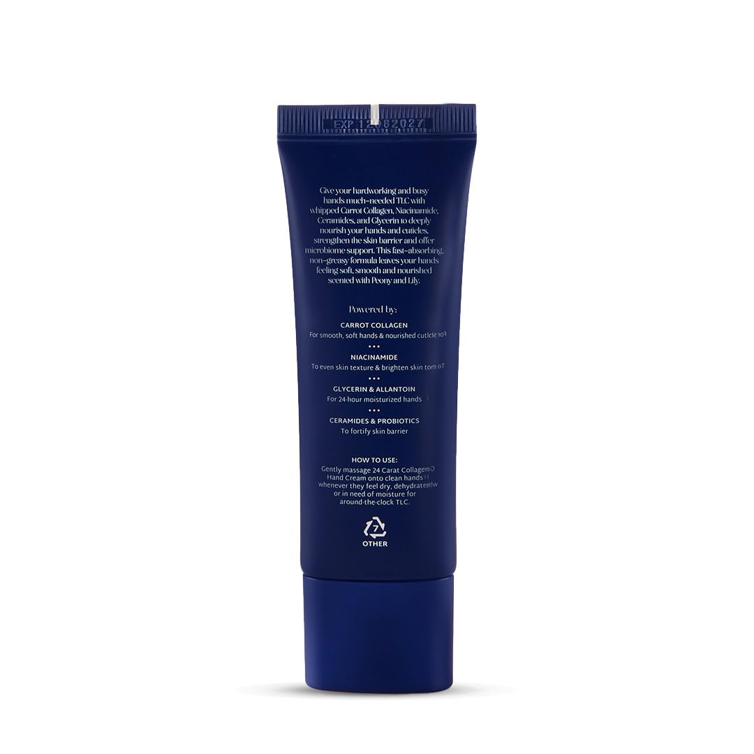 Raise 24 Carat Collagen Hand Cream | Anti-Aging Moisturizer for Hands with Niacinamide, Ceramides & Carrot Collagen | Fades Wrinkles & Fine Lines | 30ml