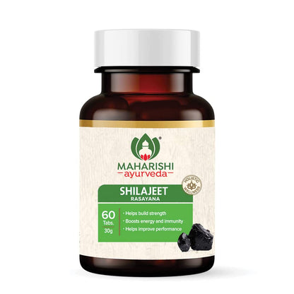 Maharishi Ayurveda Shilajeet Rasayana 500 MG | Natural & Pure Shilajit for Strength, Stamina & Endurance | 60 Tablets