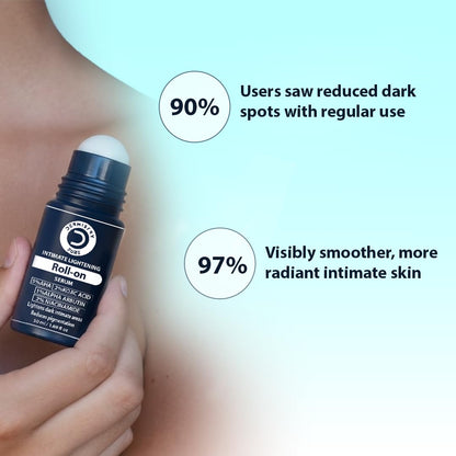Dermistry Intimate Lightening Brightening Roll On Serum for Private Parts Bikini Area Inner Thighs Men Women Targets Dark Spots Pigmentation Reduces Itching Dryness Bad Odor 50ml