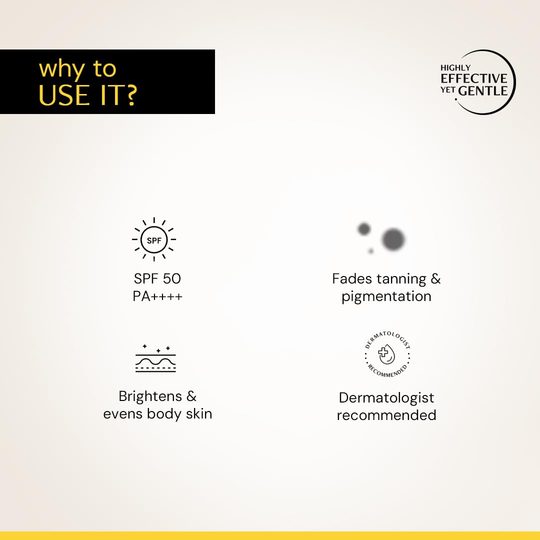Deconstruct Detan Sunscreen Body Lotion SPF 50 PA++++ | Broad Spectrum UVA and UVB Protection| Lightweight , Water-Resisitent , Non-Greasy Formula | With Kojic Acid & Niacinamide for Reducing Tan Lines & Skin Brightening | All Skin types | 90 ml
