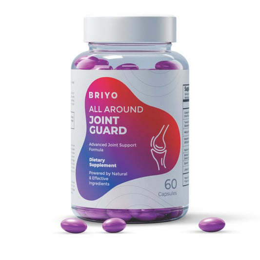 Briyo Joint Health Supplement All Around Joint Guard- with Collagen, Hyaluronic Acid, MSM & Boswellia, Quercetin, Bromelain and more for Cartilage, Joint Health & Flexibility, 30 Capsules