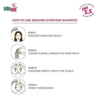 SebaMed Everyday Shampoo 200 Ml|Ph 5.5|Normal To Dry Hair| Mild|Gives Moisture & Volume |Phthalates & Sls And Parabens Free |Unisex For Dry Scalp Toxin Free | Clinically Proven | Toxin Free