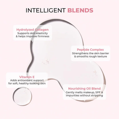 Conscious ChemistÂ® Collagen Glow Ultra Light Oil Cleanser | 50ml | Makeup Remover & Nourishing Oil Cleanser with Hydrolyzed Collagen & Peptides | Improves Elasticity, Smooths Texture & Supports Skin Barrier | For Men & Women, All Skin Types