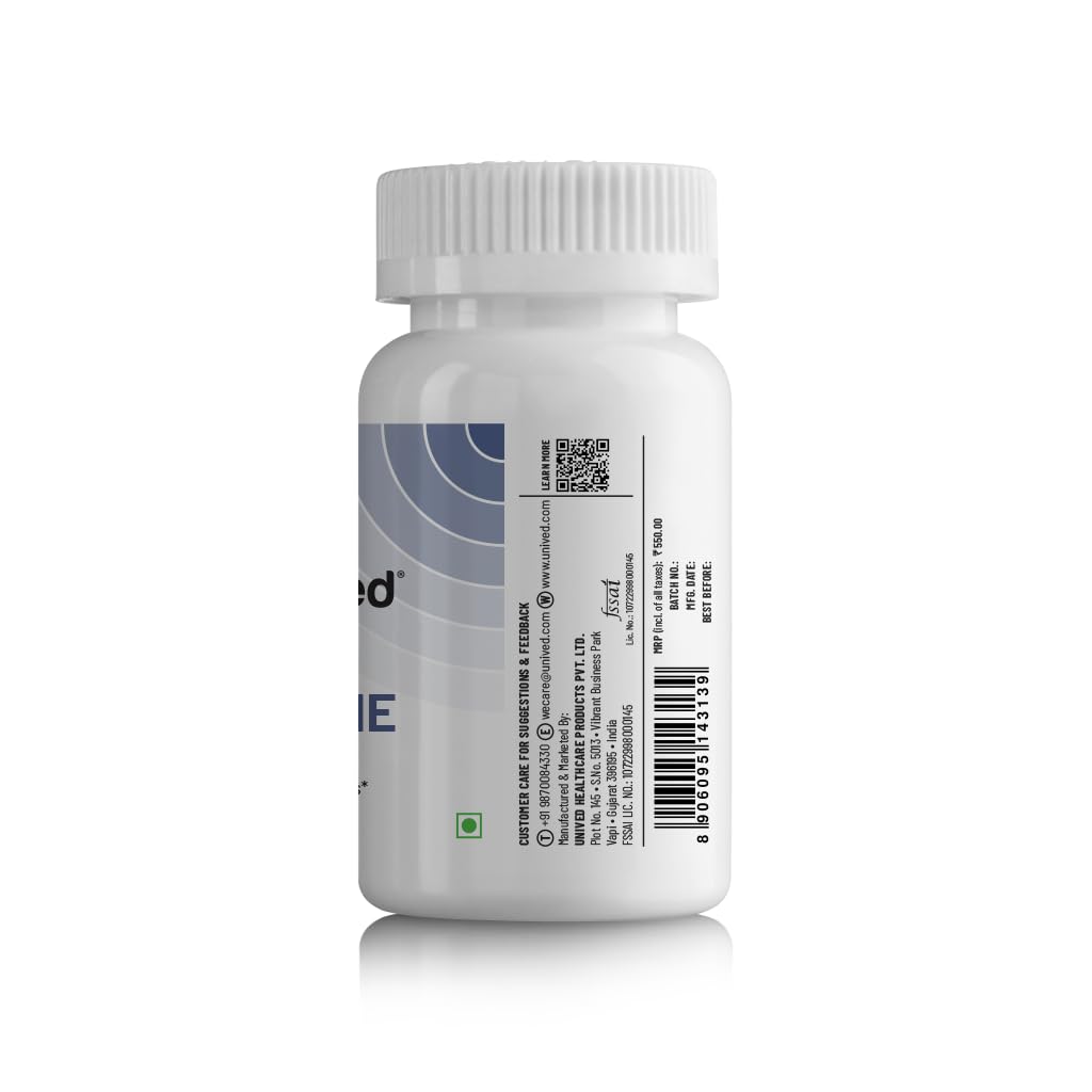 Unived Natural Caffeine Capsules 200mg, for Energy & Alertness, 60 Vegan Capsules