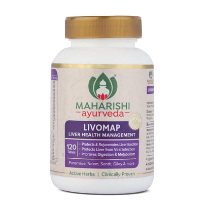 Maharishi Ayurveda Livomap Tablets for Liver Health and Support | Liver Health Management | Rejuvenate Liver Function | Helps to Improve Digestion- 120 Tablets