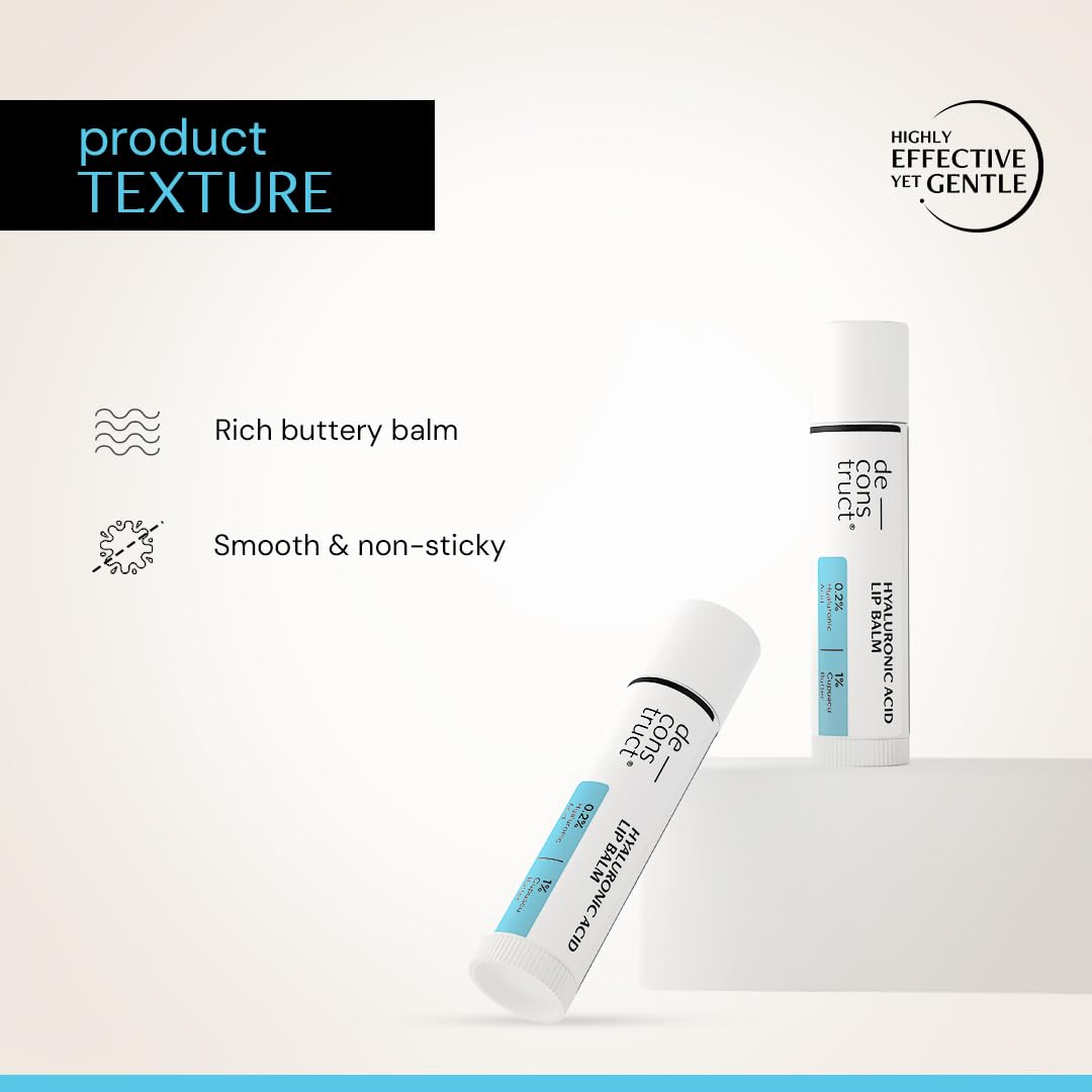 Deconstruct Hyaluronic Acid Lip Balm With 1% Cupuacu Butter | For Fuller, Dry Lips | Protects & Nourishes Dry Chapped Lips | Lip Balm For Women & Men | 4gm
