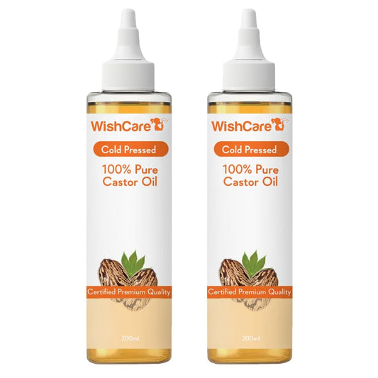 WishCareÂ® Premium Cold Pressed Castor Oil - Pure & Virgin Grade - For Healthy Hair and Skin - 200 ml (Pack of 2)
