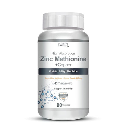 Vokin Biotech Zinc Methionine Plus Copper, Supports Immunity 90 Capsules
