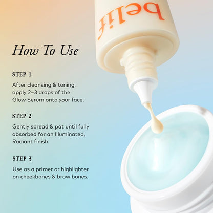 Belif Super Drops Niacinamide Vitamin C Glow Serum | 2-in-1 Primer + Brightening Face Serum | Hydrating, Radiant & Dewy Finish | Korean Skincare | Vegan, Clean Beauty for All Skin Types | 30ml