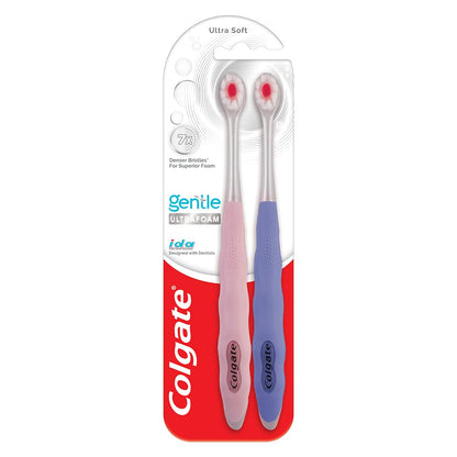 Colgate Gentle Ultrafoam Ultra Soft Bristles Manual Toothbrush For Adults, 2 Pcs, Multicolor & Sensitive Everyday Protection Toothpaste, Twin Pack Of 160G (80G X 2)