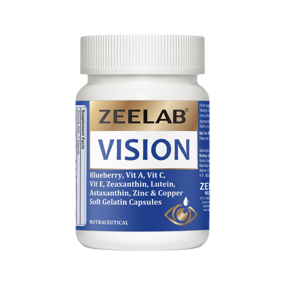 Zeelab Vision: Best Supplement Maintain Healthy Eyes and Good Vision | Multi-Vitamin Eye Care for Both Men & Women (28 Capsules)