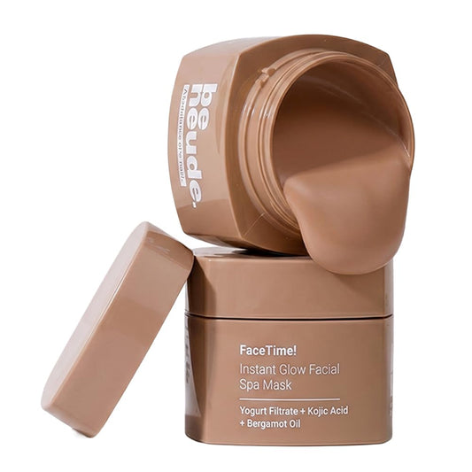 Be Neude FaceTime Instant Brightening Glow Face Mask 50ml â€“ De-Tan Milk Face Pack with Yogurt Filtrate, Orange Oil & Kojic Acid for Glowing Skin, Blackhead Removal, Anti-Pigmentation & All Skin Types
